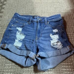 Aeropostale Ripped Blue Jean Shorts